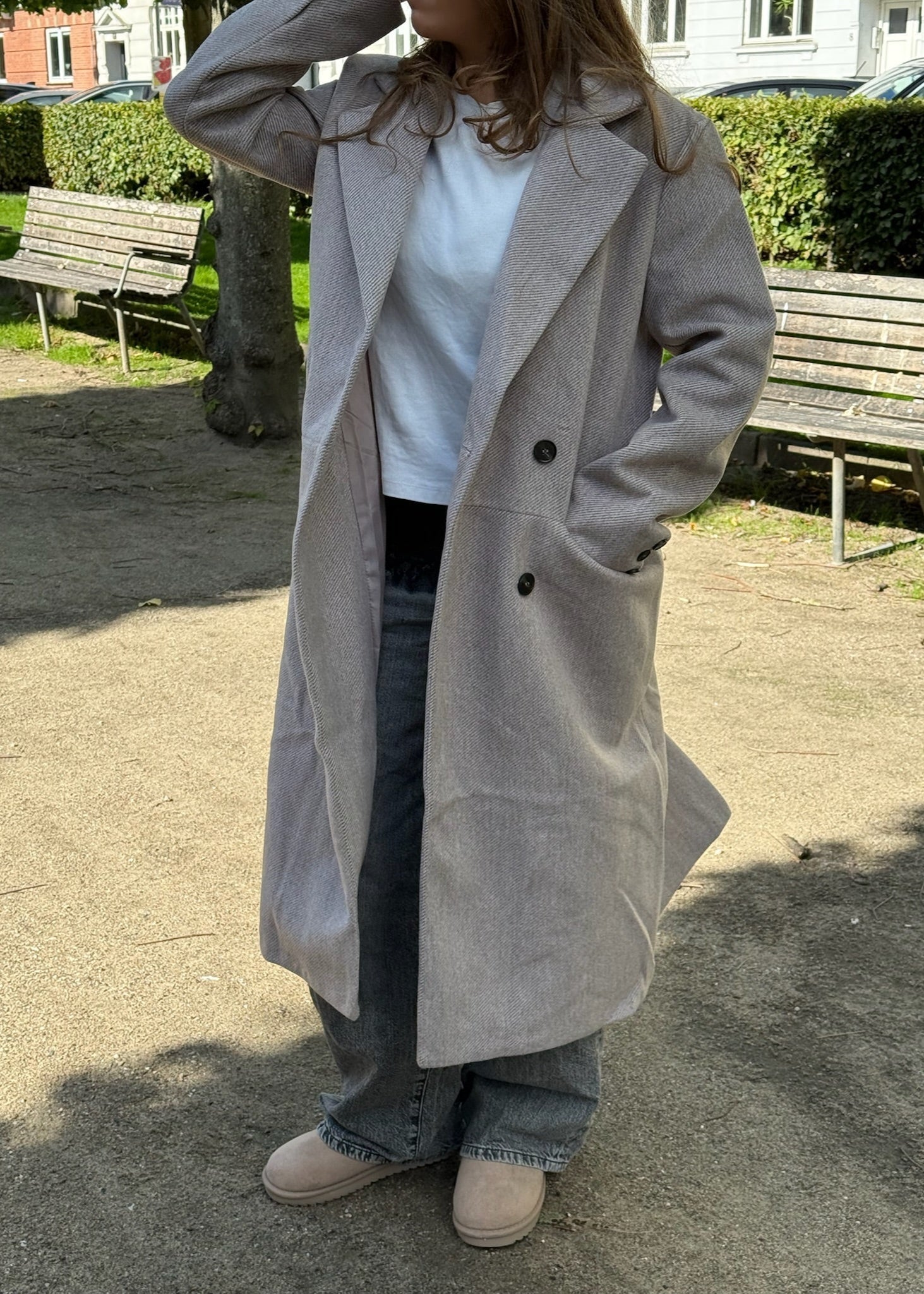 Victoria Lang Coat - Beige - ByStenholt.dk