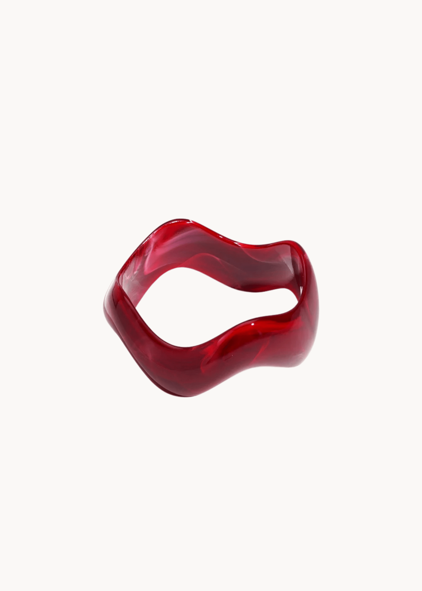 Wave Chunky Bangle - Rød - ByStenholt.dk