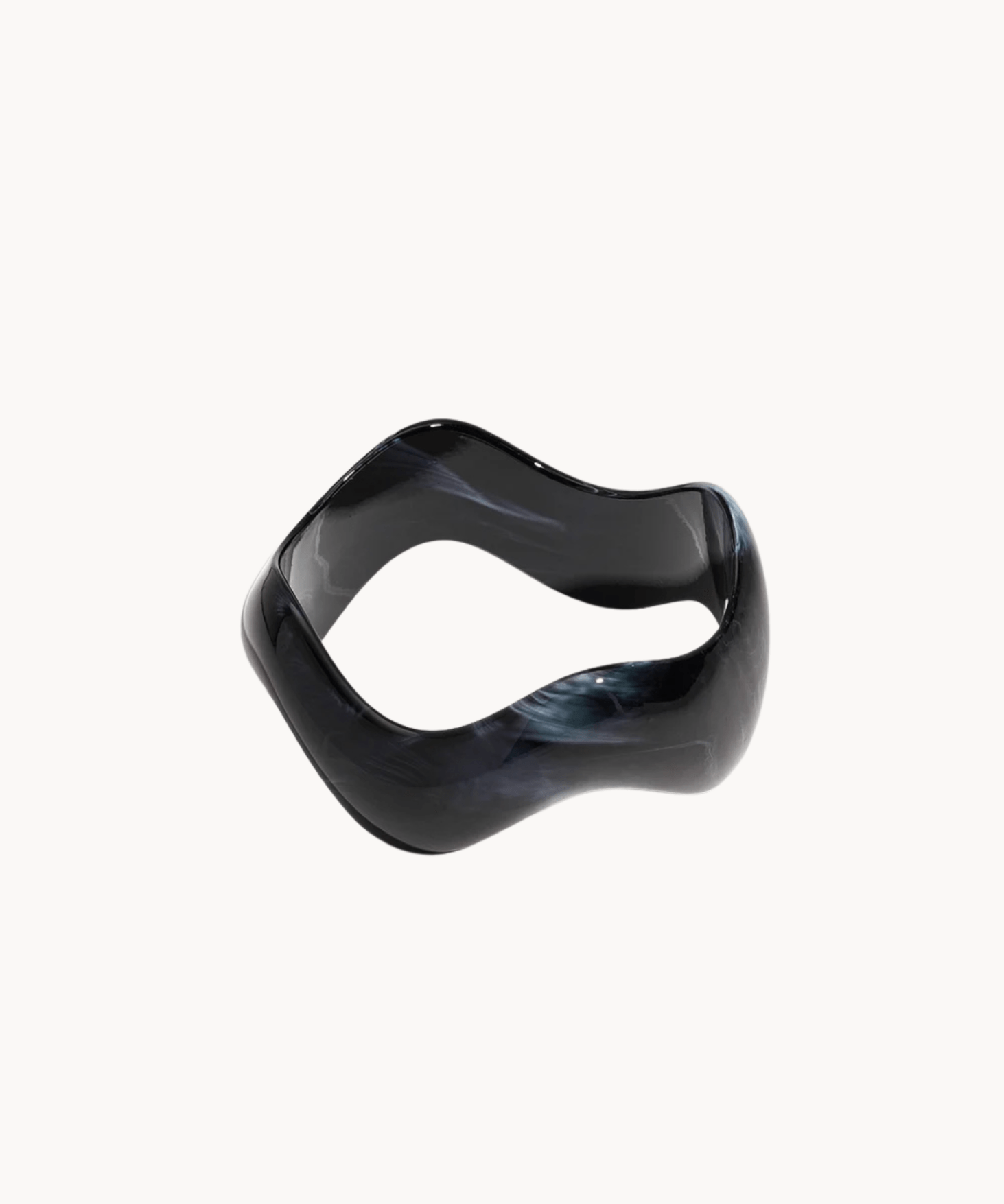 Wave Chunky Bangle - Sort - ByStenholt.dk