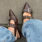 Zara Slingbacks - Mørkebrun - ByStenholt.dk