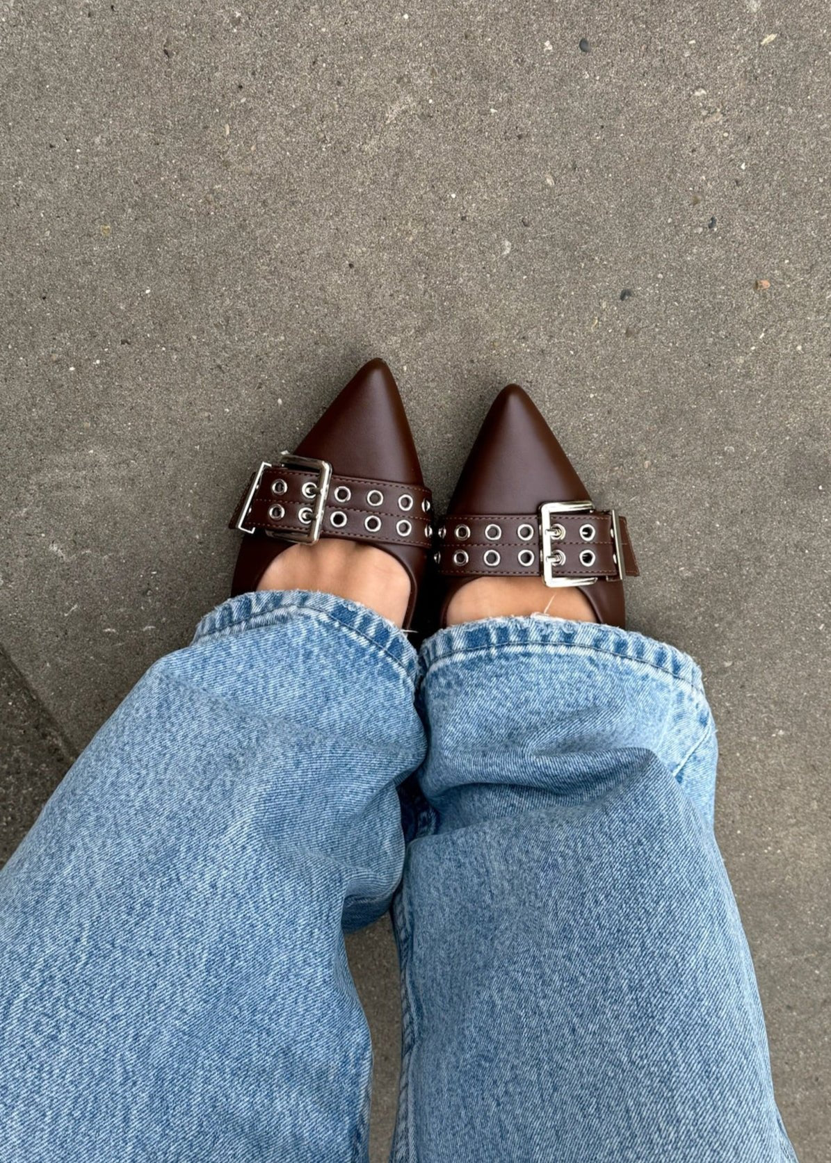 Zara Slingbacks - Mørkebrun - ByStenholt.dk