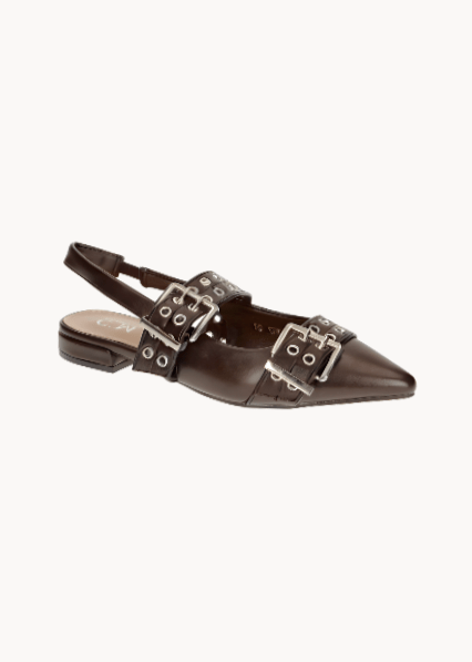 Zara Slingbacks - Mørkebrun - ByStenholt.dk
